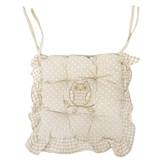 Podsedák na židli béžový sova 40x40 cm