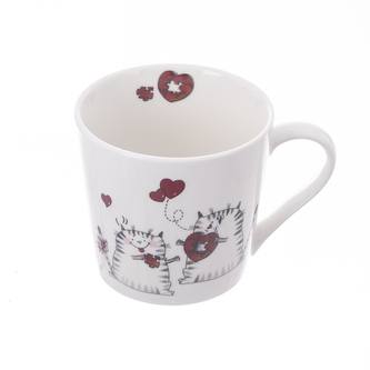 Hrnek porcelán kočky bílý 400 ml