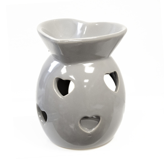 Aromalampa ker. šedá srdce 9x9x11 cm