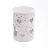 Aromalampa porcelán bílá srdce 9x9x12 cm