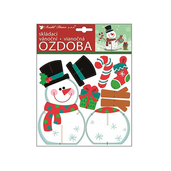 Skládačka papír vánoční sněhulák 19x23 cm