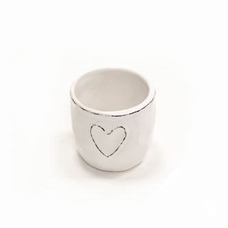 Květináč ker. srdce bílý 8x8x7 cm