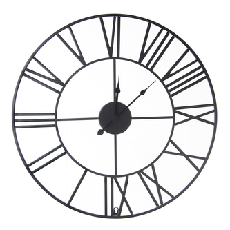 Hodiny nástěnné kov černé pr. 60 cm