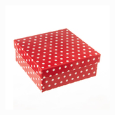Krabice dárková papír puntík 18x18x7 cm
