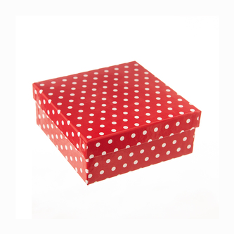 Krabice dárková papír puntík 16x16x6 cm