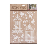 Samolepky na zeď ptačí klece bílé 27x41 cm