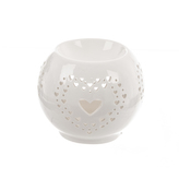 Aromalampa ker. srdce bílá 11x11x9 cm