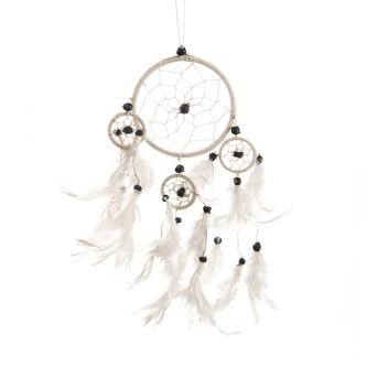 Lapač snů bílý 9x30 cm