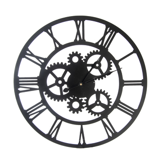 Hodiny nástěnné kov černé pr. 50 cm