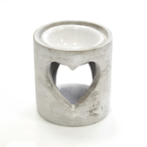 Aromalampa beton šedá srdce 9x9x10 cm