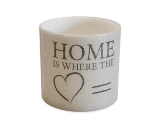 Lampion vosk šedý home kulatý pr. 12,5 cm