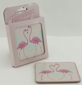 Podtácek plaměňáci růžový 4 ks 10x10 cm