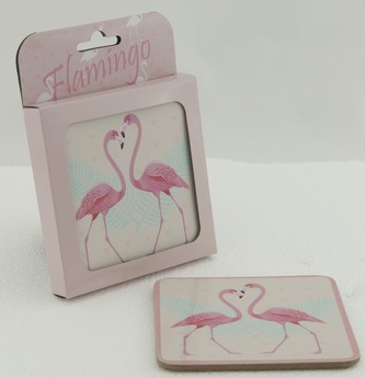 Podtácek plaměňáci růžový 4 ks 10x10 cm