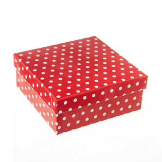 Krabice dárková papír puntík 22x22x8 cm