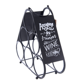 Stojan na víno kov černý 6 lahví 31x10x35 cm