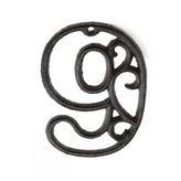 Číslo 9 litina hnědé 12x8x14 cm