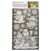 Fólie okenní sněhuláci glitr 32x59 cm