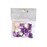 Srdíčka nalepovací fialová 20 ks 2 cm