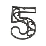 Číslo 5 litina hnědá 12x8x10 cm