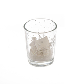 Svíčka sklo vánoční domeček 6x6x7 cm