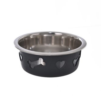 Miska pro psy plech/silikon 13x13x6 cm