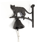 Zvonek litina kočka hnědý 18x18x4,5 cm