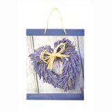 Taška dárková levandulová srdce 26x10x32 cm