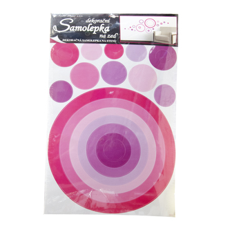 Samolepky na zeď kruhy růžové 42x60 cm