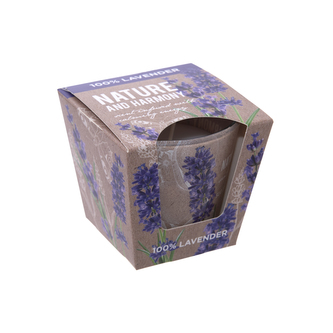 Svíčka sklo s vůní 100% Lavender 115 g 9x9x9 cm