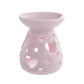 Aromalampa porcelán sv. růžová se srdíčky 10x10x12