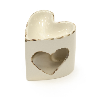 Aromalampa ker. hnědá srdce 11x11 cm