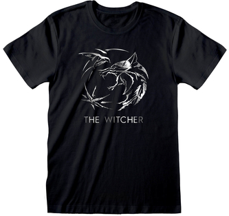 Pánské tričko The Witcher|Zaklínač: Silver Ink Logo (M) černá bavlna