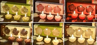 Svíčka Moulin Rouge růže bordó 3 ks