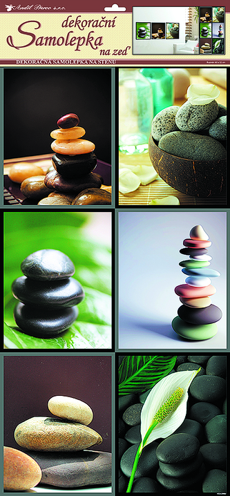 Samolepky na zeď kameny s anturií 60x32 cm