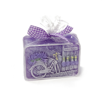 Svíčka lavender kiss fialová tvar mýdlo 9x7 cm