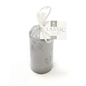 Svíčka clasic sv. šedá válec 5x10 cm
