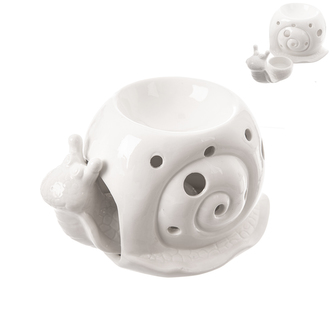 Aromalampa ker. bílá šnek 10x16x13 cm