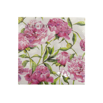 Ubrousek Pink Peonies TETE 20 ks 33x33 cm