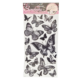 Samolepky na zeď černošedí motýli 60x32 cm