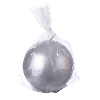 Svíčka koule lesk stříbrná 410 g pr. 10 cm