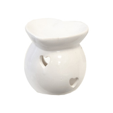 Aromalampa ker. bílá srdce 8x8x8 cm