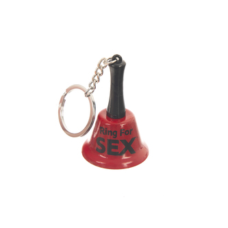Klíčenka plech zvonek ,,Ring for sex,, 5 cm