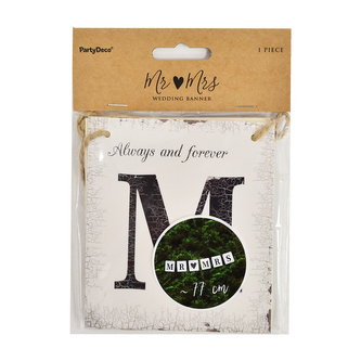 Nápis svatební Mr and Mrs se srdíčkem 77 cm