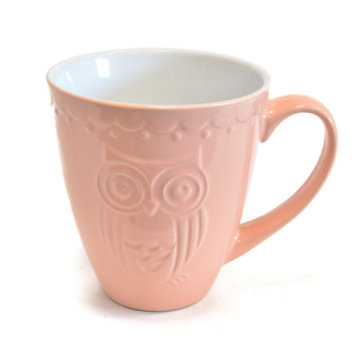 Hrnek ker. sova růžový 530 ml