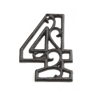 Číslo 4 litina hnědá 12x8x8 cm