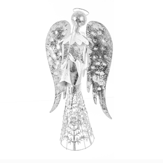 Anděl kov barva stříbrná 15x10x35 cm