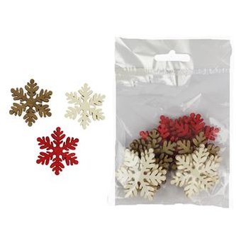 Vločka dřevo 12 ks pr. 4 cm