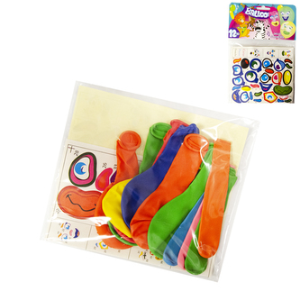 Balónek latex se samolepkami 12 ks