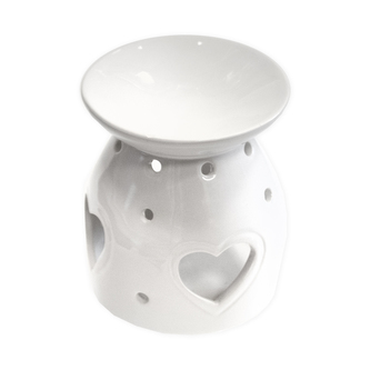 Aromalampa ker. tvar srdce bílá 12x7x11 cm