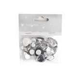 Srdíčka nalepovací stříbrná 20 ks 2 cm